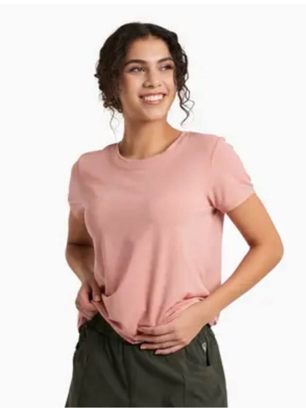 Kuhl Konstance Women’s Short Sleeve Crewneck Tee in Dusty Pink